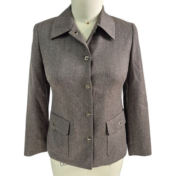 NWOT Talbots Italian Wool Blazer/Jacket Taupe Brass Toggle Buttons  Lined  2 - Picture 1 of 5